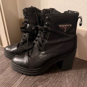 Prada Women's Black Combat Boots
